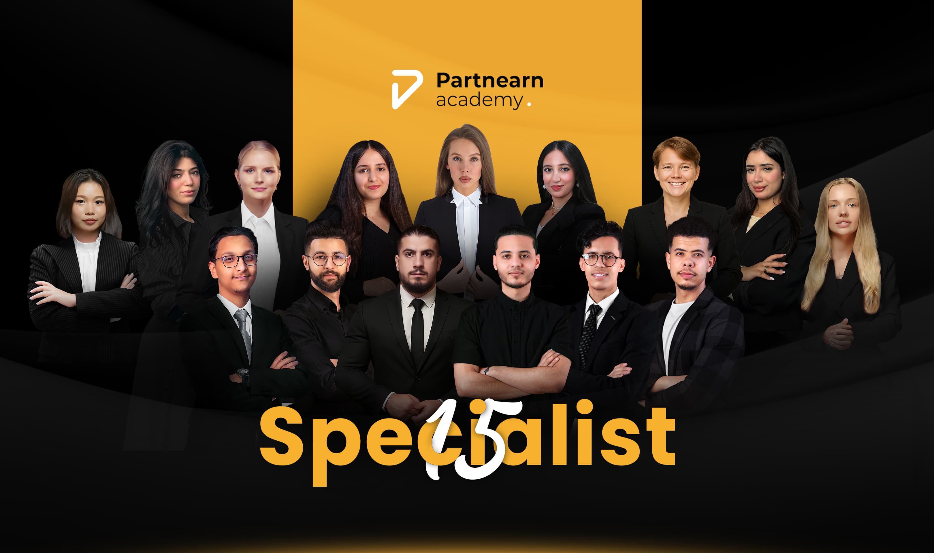 Partnearn Academy team of 15 digital marketing specialists